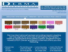 Tablet Screenshot of derma-international.com